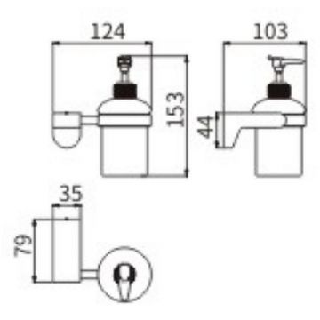 Дозатор для жидкого мыла Ceramalux (Керамалюкс) Neo 51012, хром
