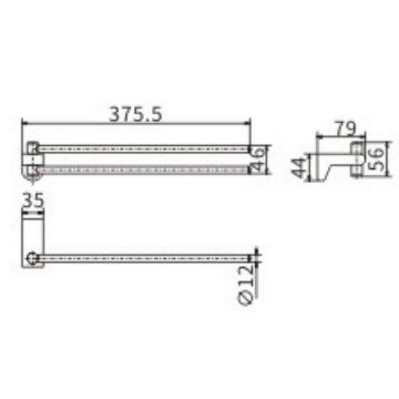 Полотенцедержатель Ceramalux (Керамалюкс) Neo 51014 поворотный, хром
