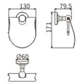 Держатель туалетной бумаги Ceramalux (Керамалюкс) Caps 51307 с крышкой, хром