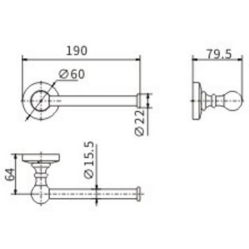 Держатель туалетной бумаги Ceramalux (Керамалюкс) Caps 51307A, хром