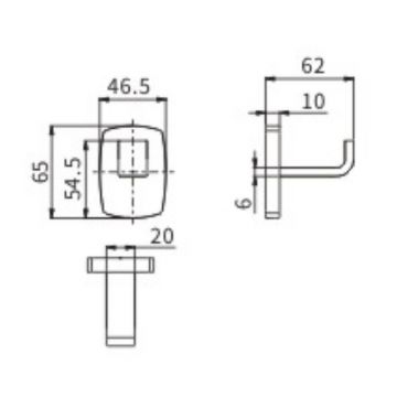 Крючок Ceramalux (Керамалюкс) 12601, хром