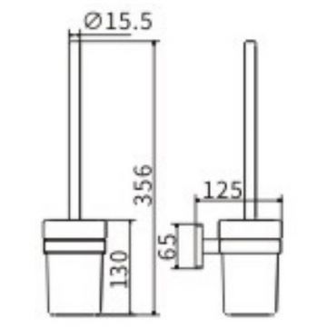 Ершик для унитаза Ceramalux (Керамалюкс) Cube 12613, хром