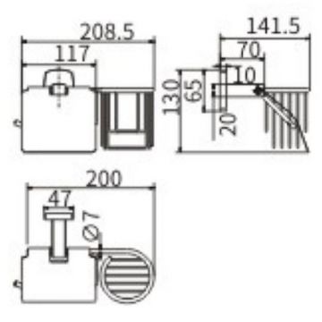 Держатель туалетной бумаги и освежителя воздуха Ceramalux (Керамалюкс) Cube 12607A с крышкой, хром