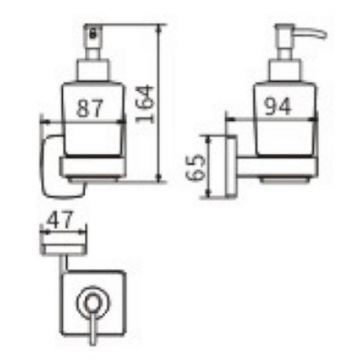 Дозатор для жидкого мыла Ceramalux (Керамалюкс) Cube 12612, хром