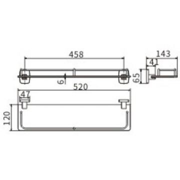 Стеклянная полка Ceramalux (Керамалюкс) Cube 12611, хром