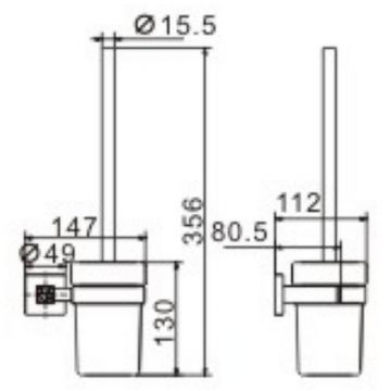 Ершик для унитаза Ceramalux (Керамалюкс) Venezia 88613-1, хром