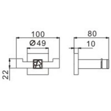 Крючок Ceramalux (Керамалюкс) Venezia 88601A-1 двойной , хром