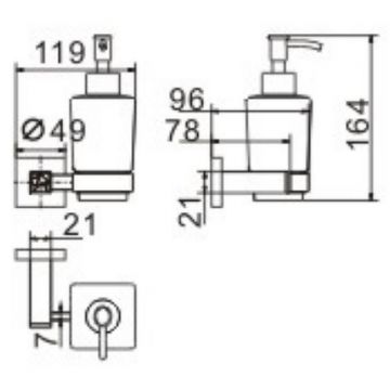 Дозатор для жидкого мыла Ceramalux (Керамалюкс) Venezia 88612-1, хром