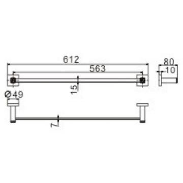 Полотенцедержатель Ceramalux (Керамалюкс) Venezia 88608-1, хром