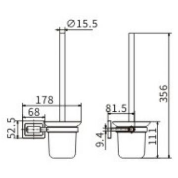 Ершик для унитаза Ceramalux (Керамалюкс) Gamma 12313, хром