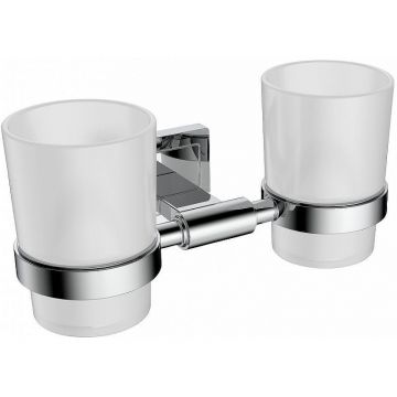 Стакан для зубных щеток Ceramalux (Керамалюкс) Gamma 12303 двойной, хром