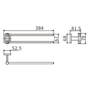 Полотенцедержатель Ceramalux (Керамалюкс) Gamma 12314 поворотный, хром