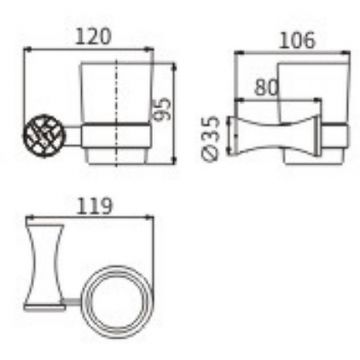 Стакан для зубных щеток Ceramalux (Керамалюкс) Virginia 94302A, хром