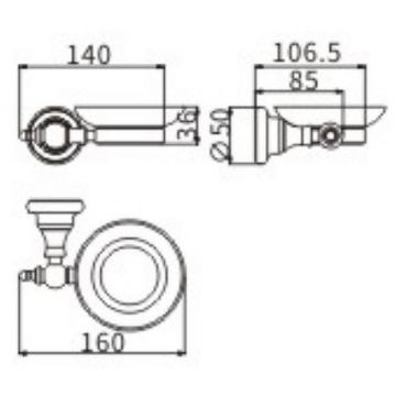 Мыльница Ceramalux (Керамалюкс) Elegance 95804, черный матовый