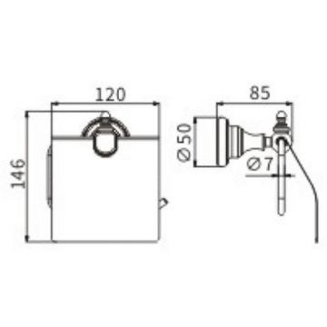 Держатель туалетной бумаги Ceramalux (Керамалюкс) Elegance 95807 с крышкой, черный матовый