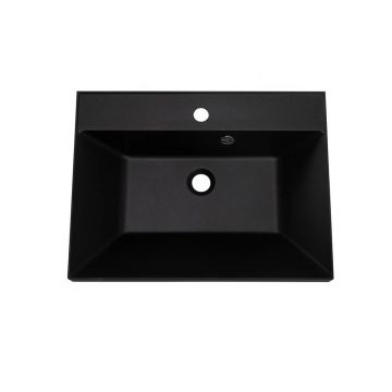 Раковина из искусственного камня BelBagno (Бельбагно) BB600/450-LV-ART-AST-NERO, 600x450x150 черный матовый