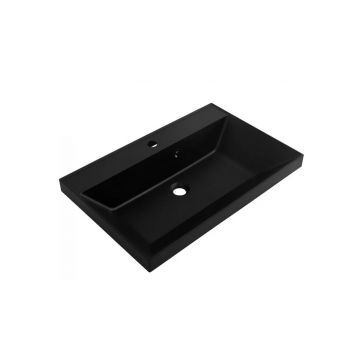 Раковина из искусственного камня BelBagno (Бельбагно) BB700/450-LV-ART-AST-NERO, 700x450x150 черный матовый