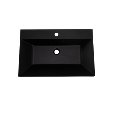 Раковина из искусственного камня BelBagno (Бельбагно) BB700/450-LV-ART-AST-NERO, 700x450x150 черный матовый