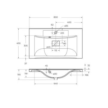 Раковина из искусственного камня BelBagno BB800/450-LV-ART-PR-NERO, 800x450x150 черный матовый