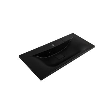 Раковина из искусственного камня BelBagno BB1000/445-LV-ART-PR-NERO, 1000x455x150 черный матовый