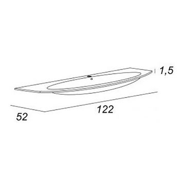 Стеклянная раковина Cezares Eden 82368 Extra light, 122x52 см белый