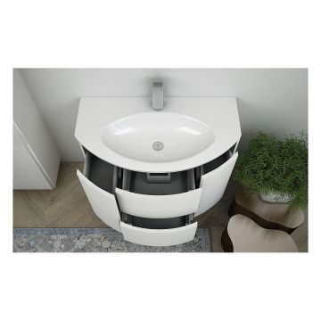 Стеклянная раковина Cezares (Цезарис) Eden 82399 Extra light, 92x52 см белый