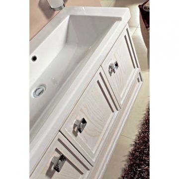 Стеклянная раковина столешница Cezares Trend TR81/CR.BiaExCh Bianco Extra Chiaro, 81х46 см белый