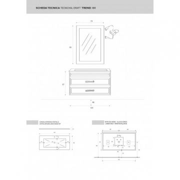 Стеклянная раковина столешница Cezares (Цезарис) Trend TR101/CR.BiaExCh Bianco Extra Chiaro, 101х46 см белый