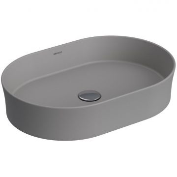 Раковина Berges Ego SL накладная овал, 55x38 см, цвет матовый серый, без отверстия под смеситель (0181612)