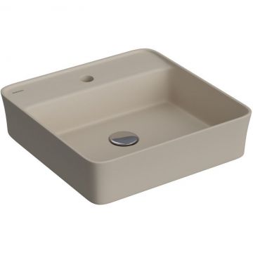 Раковина Berges (Бергес) Ego SL накладная, 45x45 см, цвет матовый жасмин, с отверстием под смеситель (0182074)