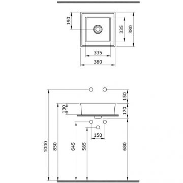 Раковина Bocchi (Боччи) Vessel, база 38 см 1173-006-0125 серая