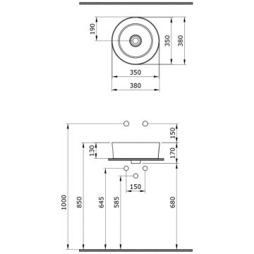 Раковина Bocchi (Боччи) Vessel, база 38 см 1174-061-0125 белая