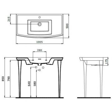 Раковина Bocchi (Боччи) Lavita, база 100.5 см 1168-001-0126 белая
