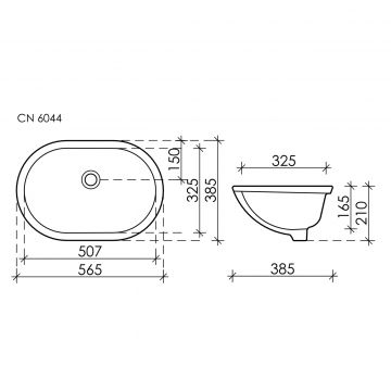 Раковина Ceramicanova Element встраиваемая сверху 210х565х385 мм CN6044 Белый