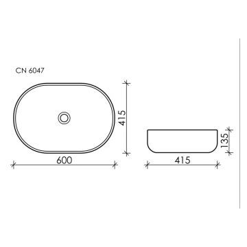 Раковина Ceramicanova Element накладная 135х600х415 мм CN6047MC Капучино Матовый