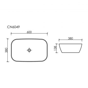Раковина Ceramicanova Element накладная 138х600х380 мм CN6049MW Белый Матовый