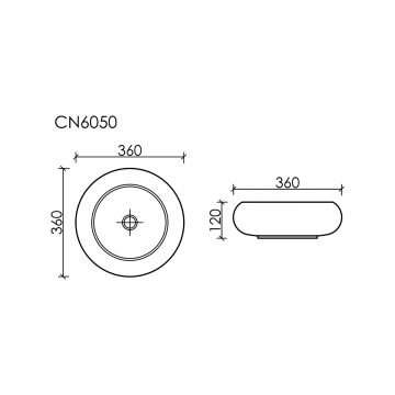 Раковина Ceramicanova (Керамиканова) Element накладная 120х360х360 мм CN6050MB Черный Матовый