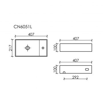 Раковина Ceramicanova (Керамиканова) Element подвесная 100х417х217 мм CN6051LMDH Темный Антрацит Матовый