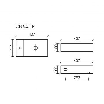 Раковина Ceramicanova Element подвесная 100х417х217 мм CN6051RMH Антрацит Матовый