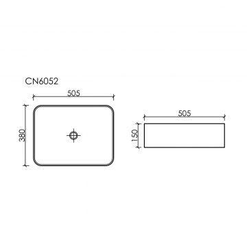 Раковина Ceramicanova Element накладная 150х505х380 мм CN6052MW Белый Матовый