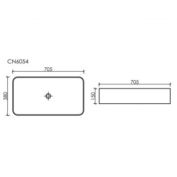 Раковина Ceramicanova (Керамиканова) Element накладная 150х705х380 мм CN6054MB Черный Матовый