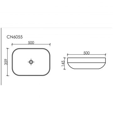Раковина Ceramicanova (Керамиканова) Element накладная 145х500х359 мм CN6055MW Белый Матовый