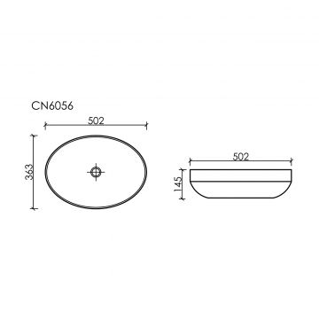 Раковина Ceramicanova (Керамиканова) Element накладная 145х502х363 мм CN6056MB Черный Матовый