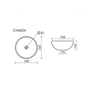Раковина Ceramicanova Element накладная 155х358х358 мм CN6004 Черный матовый