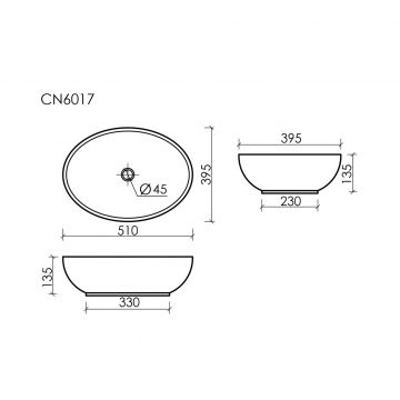 Раковина Ceramicanova Element накладная 130х520х395 мм CN6017MW Белый Матовый
