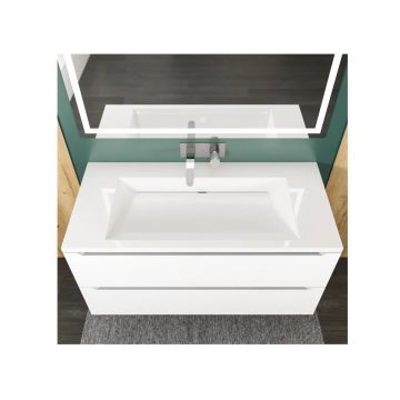 Раковина для ванной полувстраиваемая Uperwood (Упервуд) Infinity, 80 см, без отверстия для смесителя, белый глянцевый RInfinity80wg0