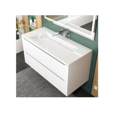 Раковина для ванной полувстраиваемая Uperwood (Упервуд) Infinity, 80 см, без отверстия для смесителя, белый глянцевый RInfinity80wg0