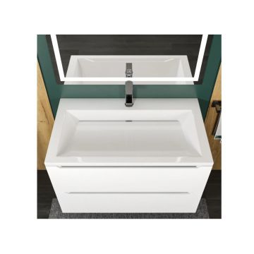 Раковина для ванной полувстраиваемая Uperwood (Упервуд) Infinity, 80 см, прямоугольная, белый глянцевый RInfinity80wg