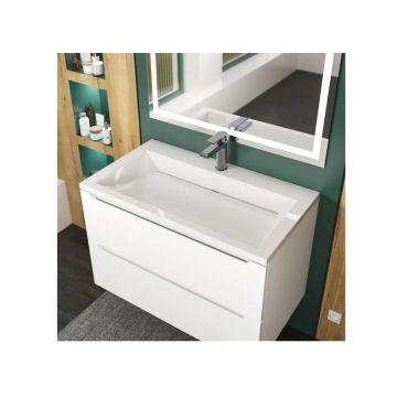 Раковина для ванной полувстраиваемая Uperwood (Упервуд) Infinity, 80 см, прямоугольная, белый глянцевый RInfinity80wg