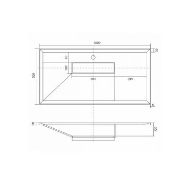 Раковина для ванной полувстраиваемая Uperwood (Упервуд) Lotus, 100 см, прямоугольная, белый глянцевый 35490000001